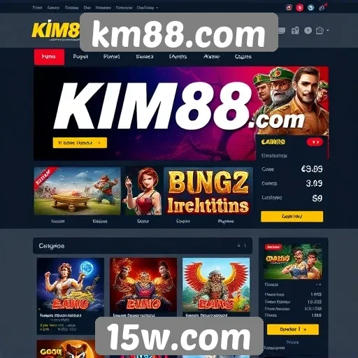 Interface e usabilidade do site km88.com